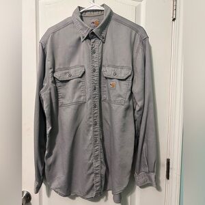 Carhartt FR Light Gray Long Sleeve Work Shirt Large